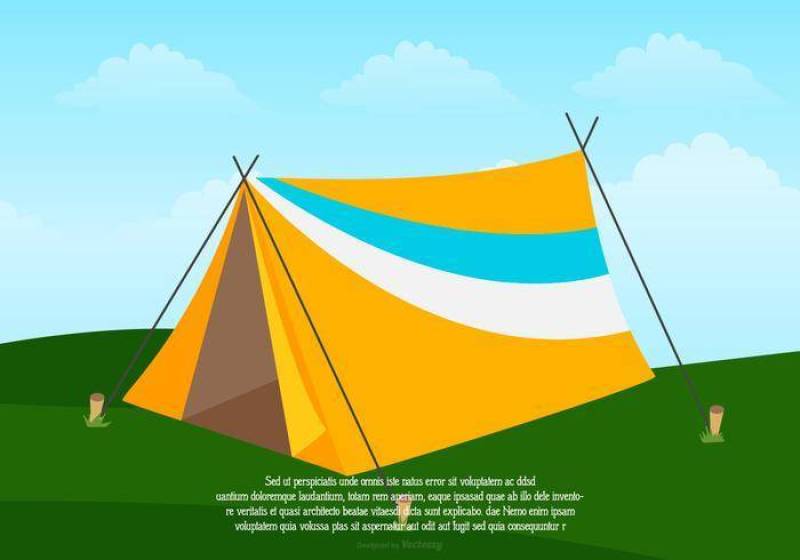 帐篷露营的插图