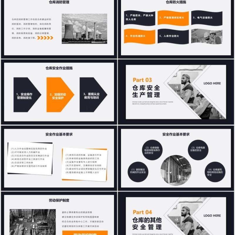 简约风公司仓库安全管理知识培训PPT模板