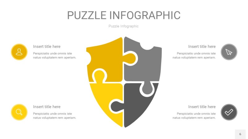 灰黄色拼图PPT图表6