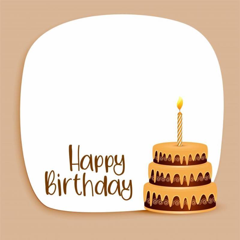 与文本空间和蛋糕的生日快乐卡片设计