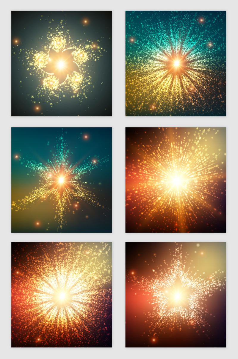 梦幻满天星空炫彩光效矢量素材