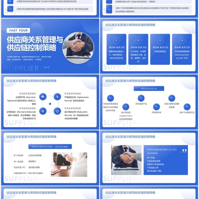 蓝色商务风供应商关系管理PPT模板 蓝色商务风供应商关系管理PPT模板