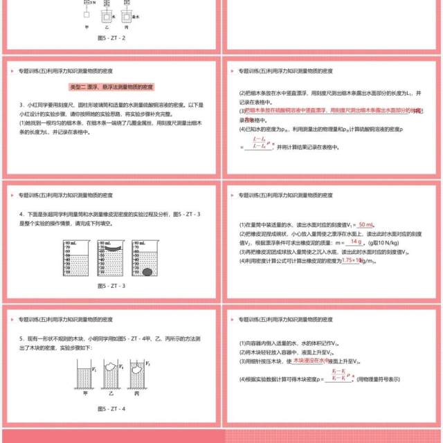 部编版八年级物理下册利用浮力知识测量物质的密度课件PPT模板 部编版八年级物理下册利用浮力知识测量物质的密度课件PPT模板