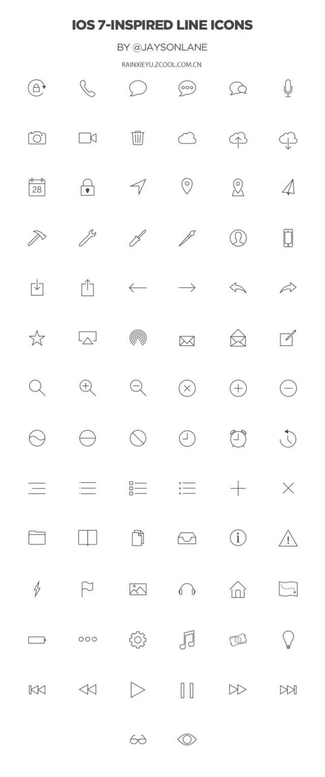 80个iOS7风格图标