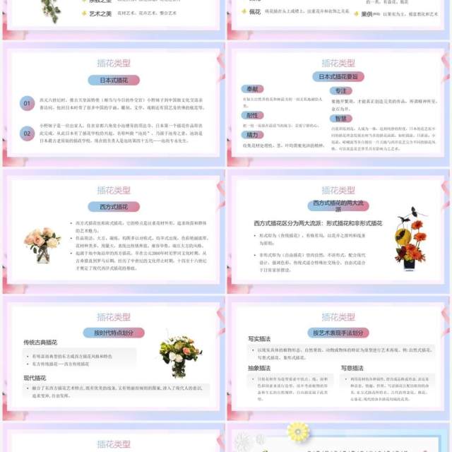 蓝色渐变清新风花艺知识培训PPT模板 蓝色渐变清新风花艺知识培训PPT模板