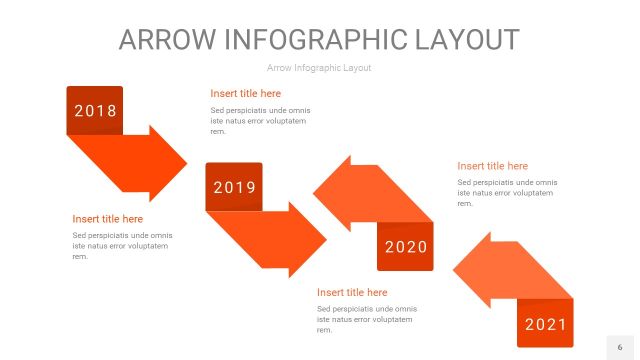 橘红色箭头PPT信息图表6