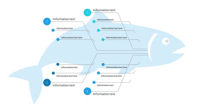 蓝色鱼骨图PPT图表-25
