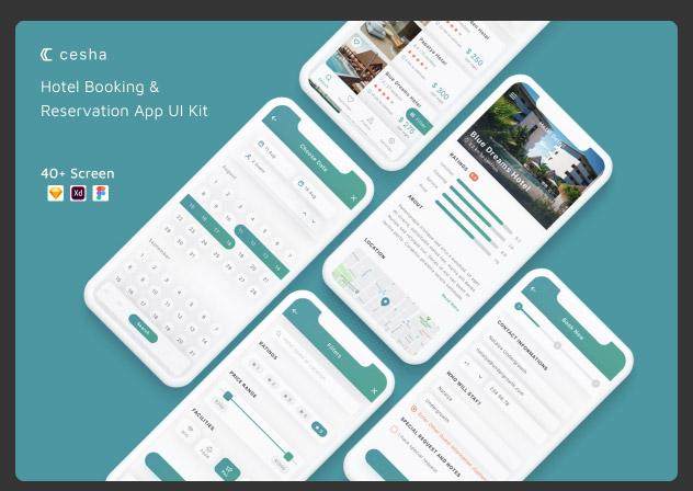 酒店预订和预订应用程序用户界面工具包Cesha - Hotel Booking & Reservation App UI Kit