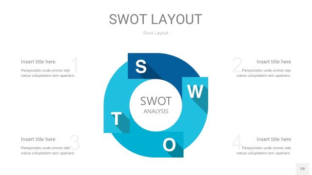 宝石蓝SWOT图表PPT19