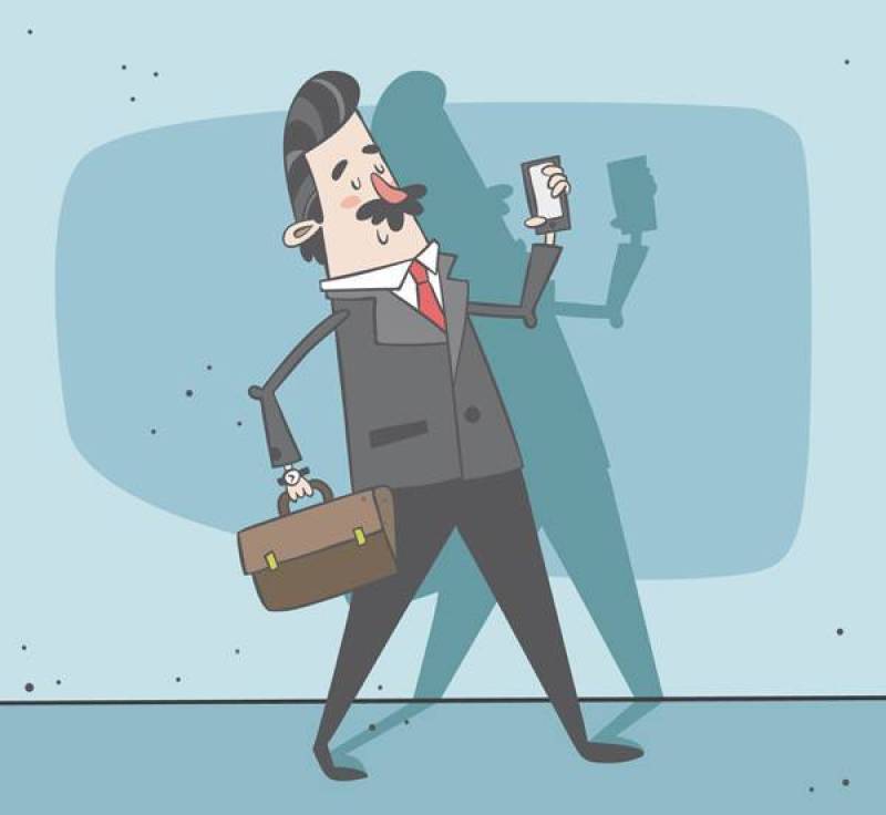 步行上班的男子