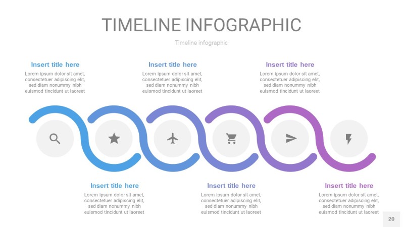 紫蓝色时间轴PPT信息图20