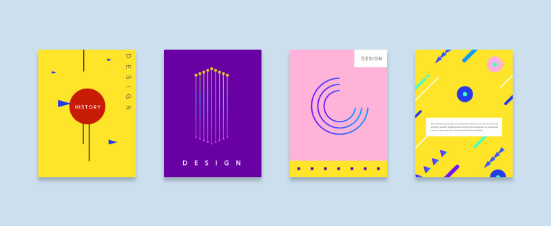 现代几何孟菲斯扁平化海报创意平面广告UI设计封面版式矢量素材模板11