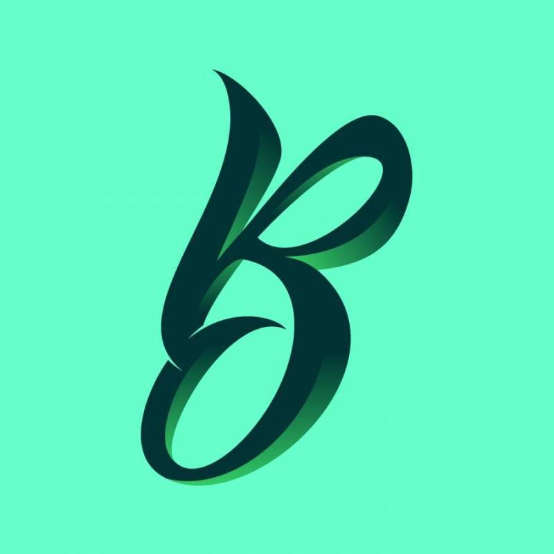 3D脚本字母B排版矢量