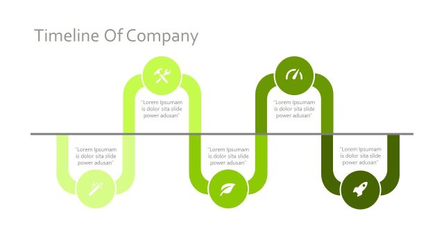 绿色时间轴PPT图表-15