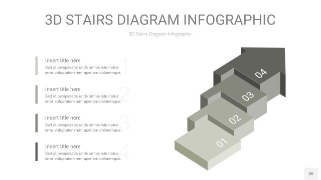 灰色3D阶梯PPT图表20