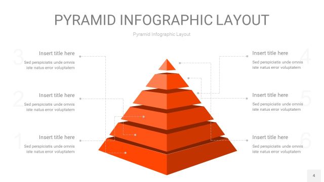 橘红色3D金字塔PPT信息图表4