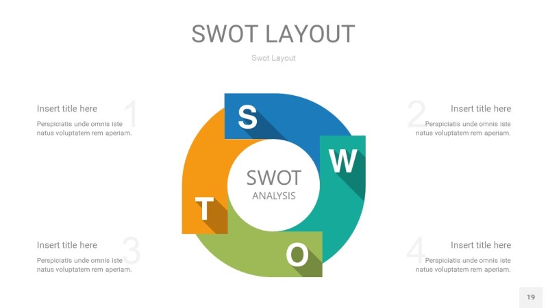 四色SWOT图表PPT19