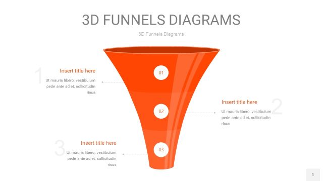 橘红色3D漏斗PPT信息图表1