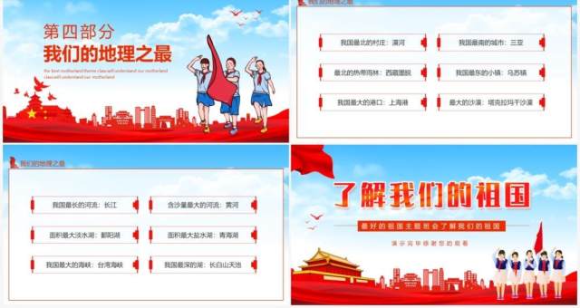 了解我们的祖国主题班会动态PPT模板 了解我们的祖国主题班会动态PPT模板