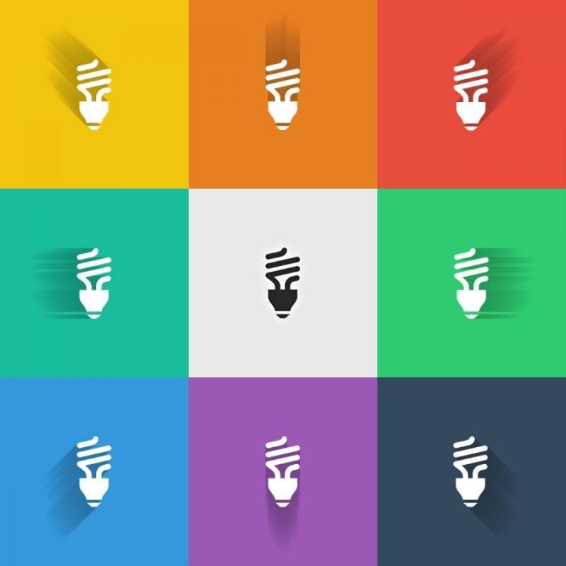 长阴影节能灯图标