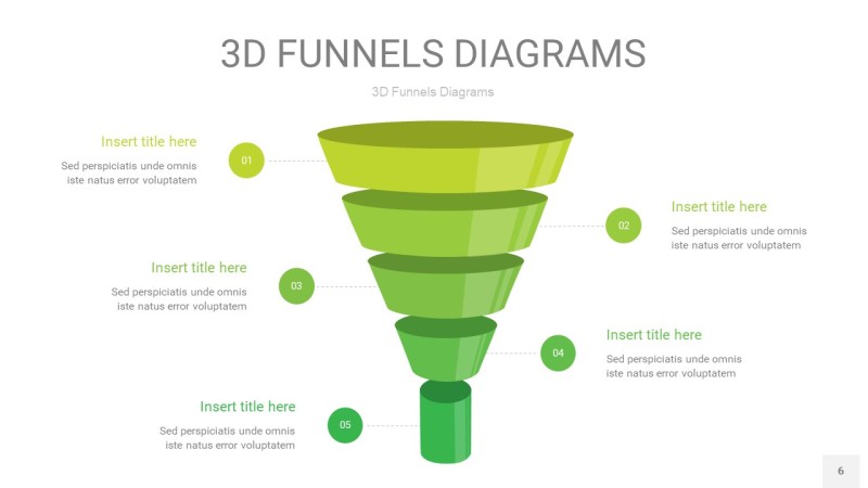 浅绿色3D漏斗PPT信息图表6