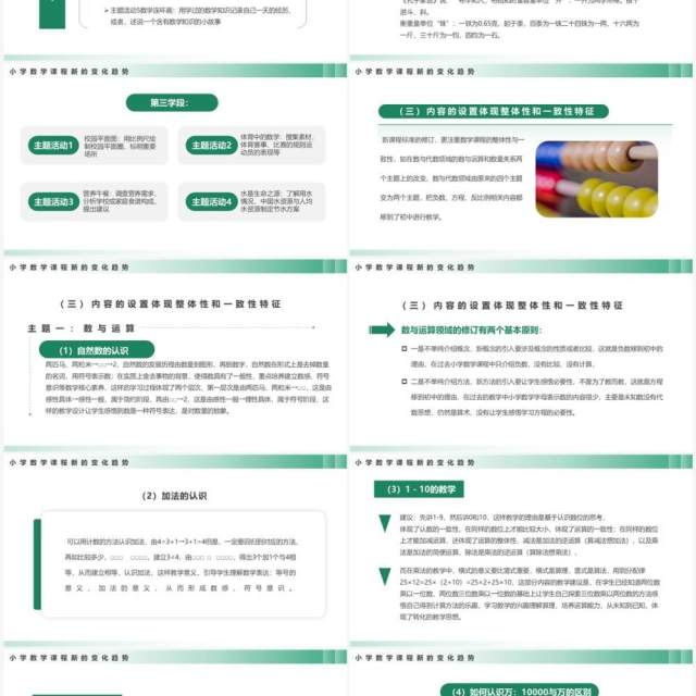 绿色简约风义务教育数学课程标准PPT模板