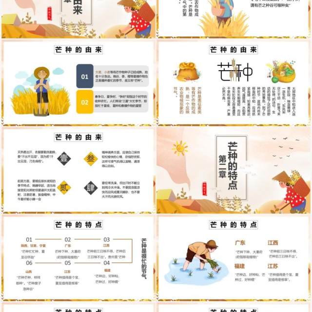卡通中国传统二十四节气芒种动态PPT模板 卡通中国传统二十四节气芒种动态PPT模板