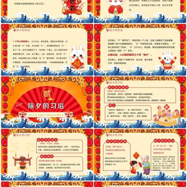 红色中国风除夕习俗知识主题班会PPT模板 红色中国风除夕习俗知识主题班会PPT模板
