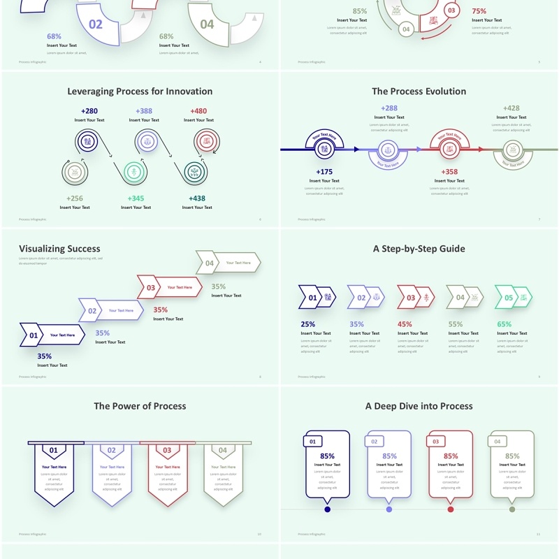 流程图信息图表PPT模板Process Infographic - Presentation Template