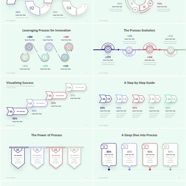 流程图信息图表PPT模板Process Infographic - Presentation Template