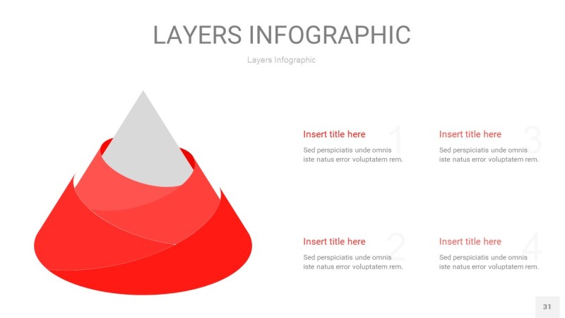 红色3D分层PPT信息图31