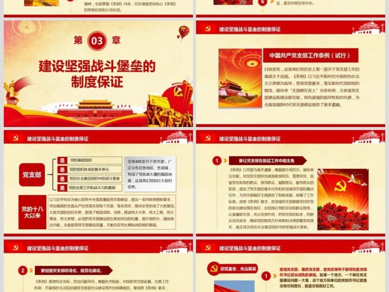 原创2018中国共产党支部工作条例党课PPT-版权可商用