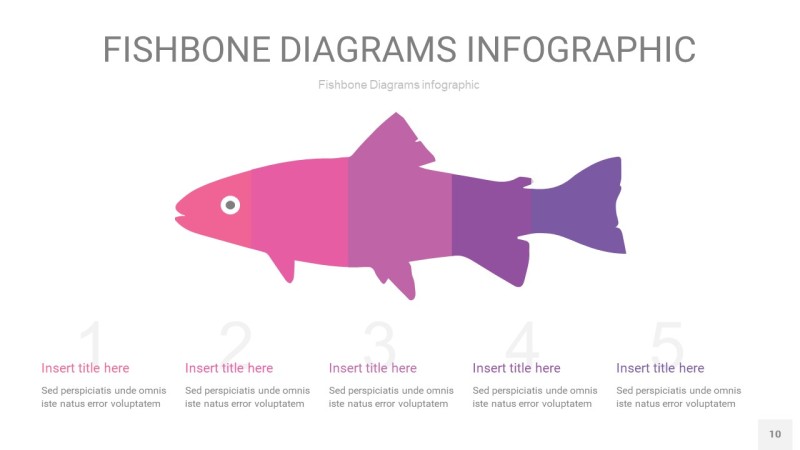 粉色鱼骨PPT信息图表10