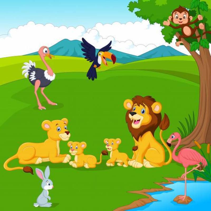 动画片狮子家庭在密林