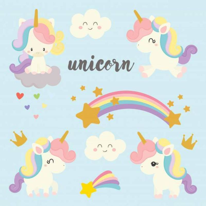 套可爱的独角兽。