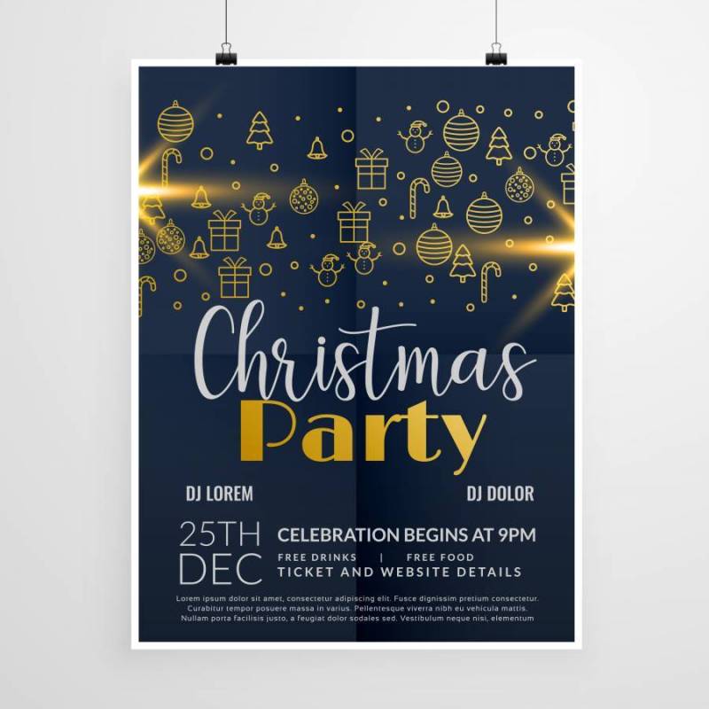 黑暗圣诞聚会活动传单海报设计模板