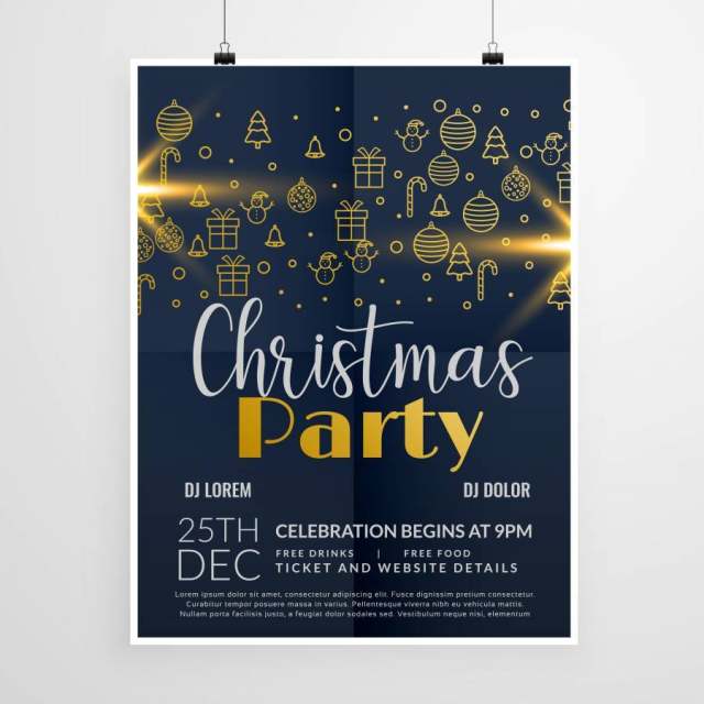 黑暗圣诞聚会活动传单海报设计模板