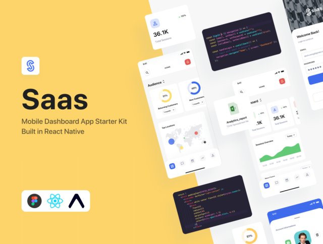 反应本机应用程序设计套件的kickstart您的SaaS项目，SaaS的信息中心应用入门套件+反应