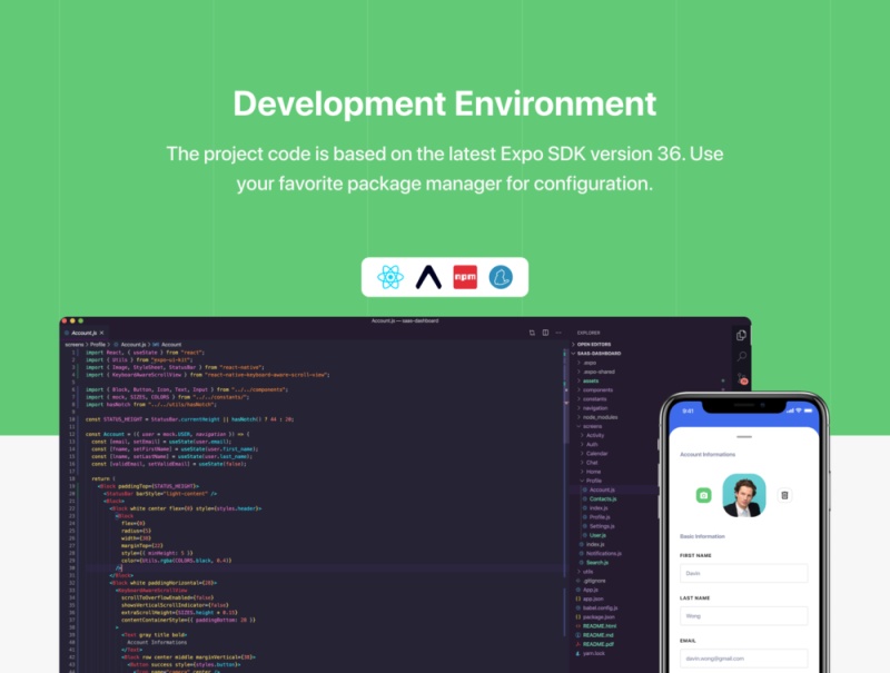 反应本机应用程序设计套件的kickstart您的SaaS项目,SaaS的信息中心应用入门套件+反应 反应本机应用程序设计套件的kickstart您的SaaS项目,SaaS的信息中心应用入门套件+反应