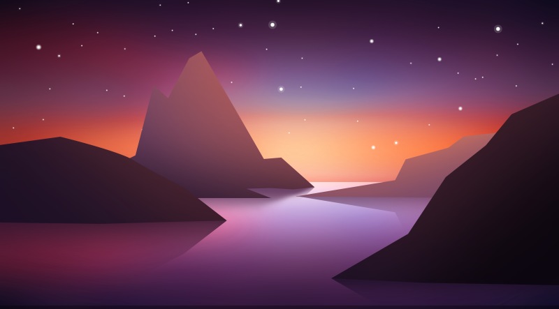 山水自然风景紫色星空PSD海报背景素材可印刷