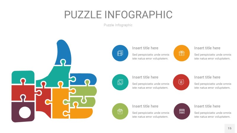 彩色拼图PPT图表15