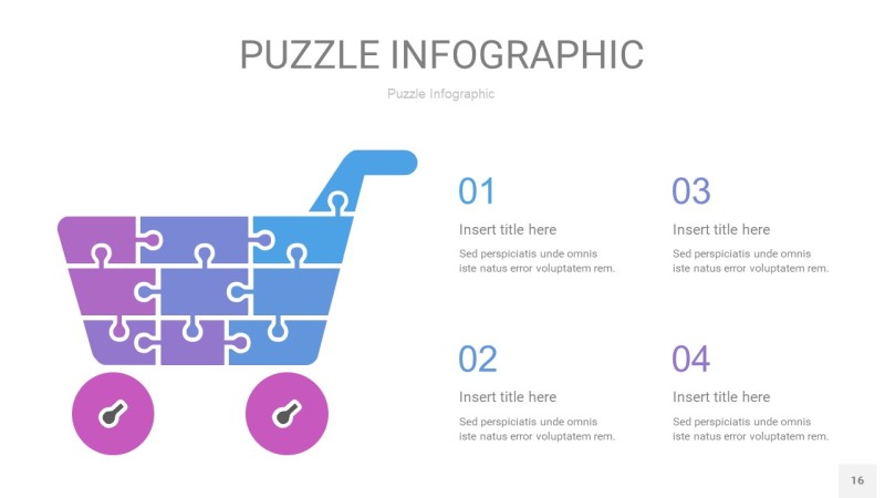 蓝紫色拼图PPT图表16