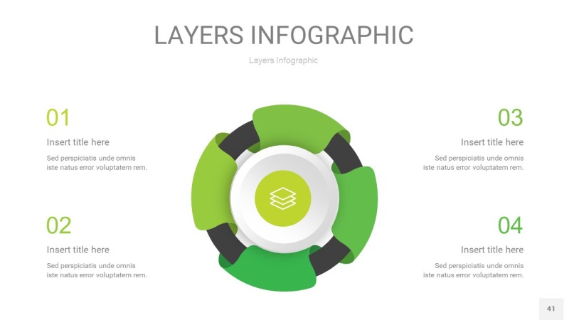 嫩绿色3D分层PPT信息图41