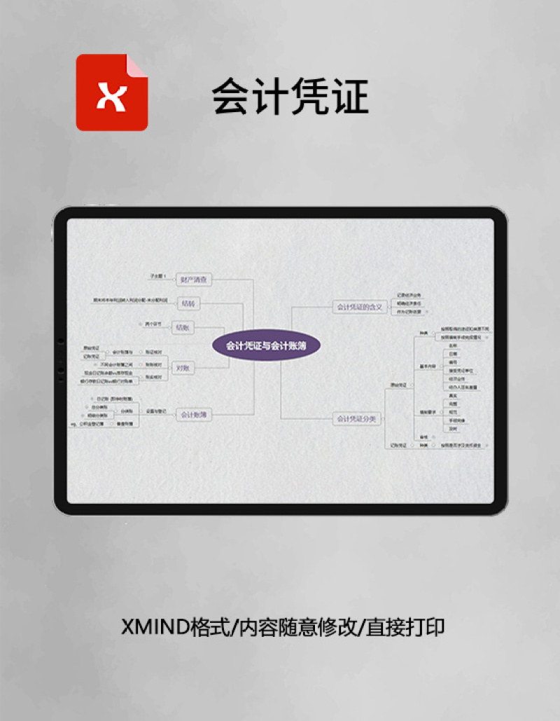 思维导图会计凭证XMind模板