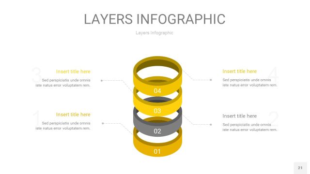 灰黄色3D分层PPT信息图21