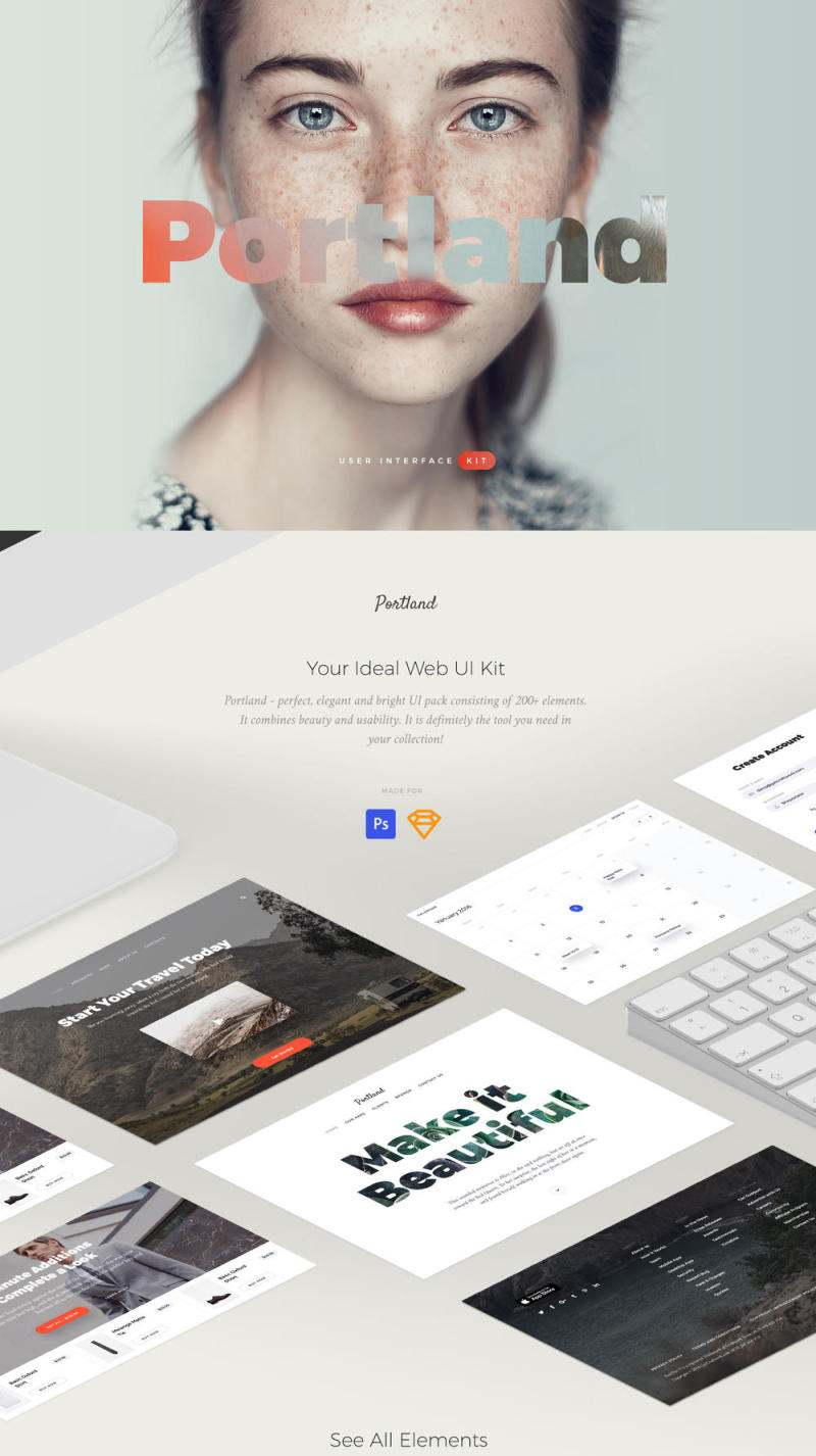网页设计的理想工具,波特兰UI套件 网页设计的理想工具,波特兰UI套件