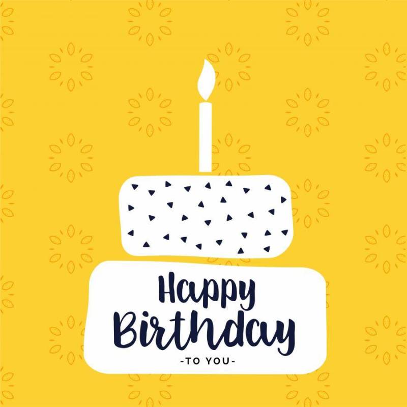 生日快乐卡平面设计与平白蛋糕形状