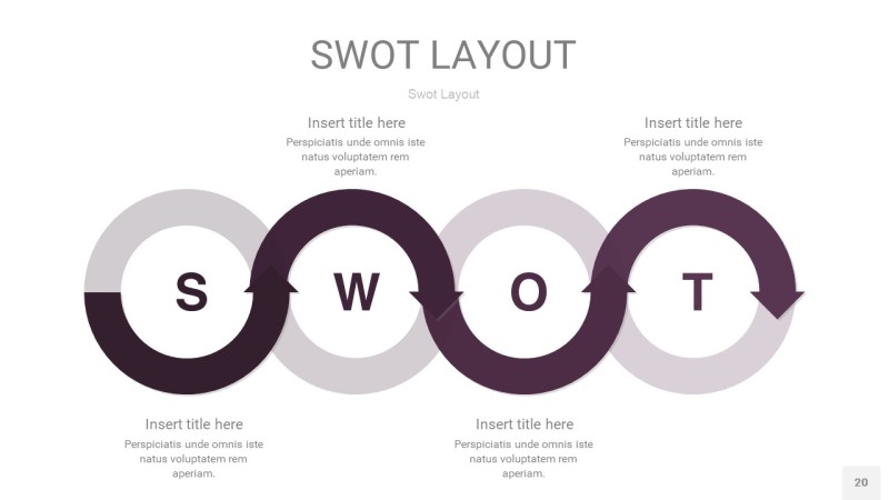 深紫色SWOT图表PPT20