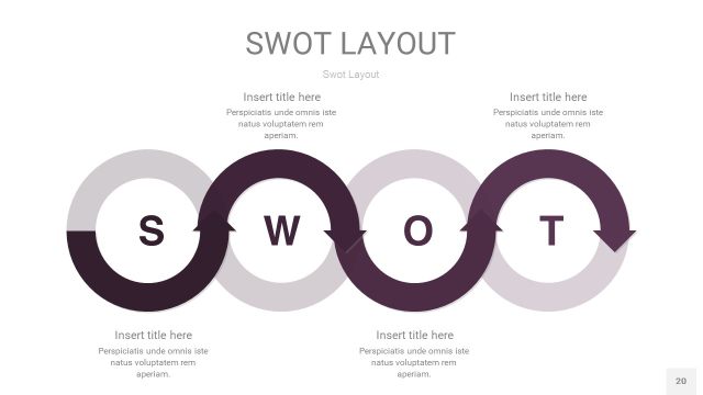 深紫色SWOT图表PPT20