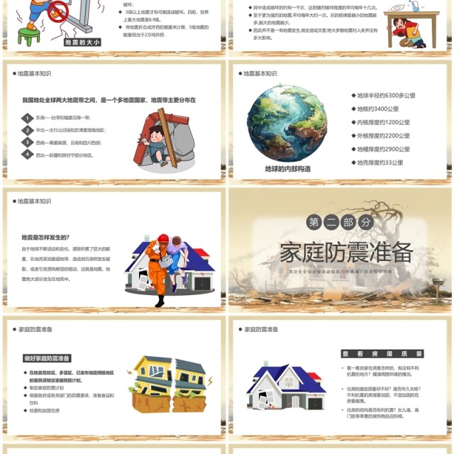 黄色简约风防震科普携手同行PPT模板 黄色简约风防震科普携手同行PPT模板